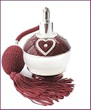 Perfume Bottle Atomiser Ruby & Crystal Heart Design