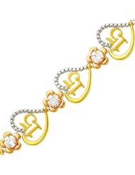 14K 3 Tri-color Gold 15 Años Bracelet with Lobster Claw Clasp - 7.25" Inches