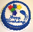 Multi-Color Star Chocolate Decorated Cake Single Layer 8" Round