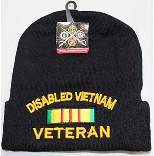 DISABLED VIETNAM VETERAN KNIT SKI CAP HAT BEANIE