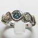 14K Two-Tone Gold Blue and White Diamond Ring