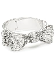 Judith Leiber Jewelry Baguette and Fancy Pave Crystal Bow Bangle Bracelet