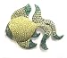 Emerald and Natural Green and Yellow Diamond Fish Brooch