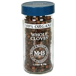 Morton & Bassett Organic Whole Cloves, 1.3-Ounce Jars (Pack of 3)