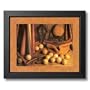 Old Baseball Memorabilia Glove And Bat Picture Framed Art Print