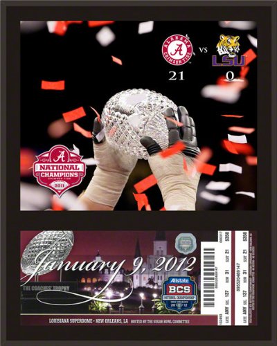 LSU Tigers Sublimated 12x15 Plaque | Details: 2011 BCS National Champions, with Replica Ticket