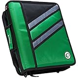 Case-it Z-Binder Two-in-One 1.5-Inch D-Ring Zipper Binders, Green, Z-176-GRE