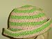 Hand Crocheted Pink and Lime Stripe Gimp Floppy Hat