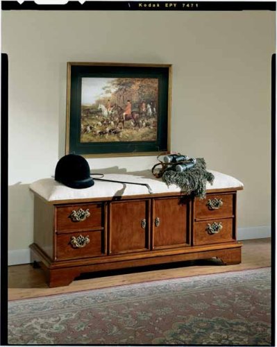 Powell Classic Cherry Cedar Chest with Upholstered Seat 881-312 (Classic Cherry) (20.75''H x 46''W x 17''D)