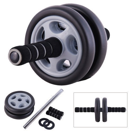 Maxstrength Exercise Wheel Ab Roller - Black/Grey, 25.5 cm