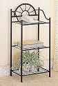 Black Wrought Iron Garden Plant/Phone Stand Corner Table