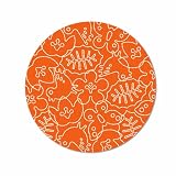 not Neutral Season 6-Foot Round Rug, White/Persimmon Orange