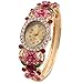 Wrist Watch for Female Flower Gold Bangle Wrap Watch