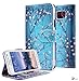 Galaxy S6 Active Case, NageBee [Kickstand Feature] Premium PU Leather Flip Fold Wallet Case with [ID&Credit Card Slot] for Samsung Galaxy S6 Active - Plum Blossom