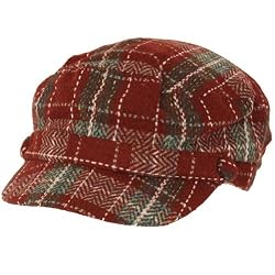 Light Wool Plaid Cadet Military GI Cap Hat Multi-Wine