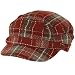 Light Wool Plaid Cadet Military GI Cap Hat Multi-Wine