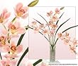 Three 31" Cymbidium Orchid Artificial Silk Flowers with leaves