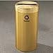 Glaro RecyclePro Value Series Receptacle, 23 Gallon, 15 inch W, 2 inch x12 inch slot, Paper message w/ Recycling Logo, Espresso Brown Finish, Satin Aluminum Top, Shown in Satin Brass