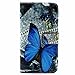 S5 Case, Galaxy S5 Case, Gift_Source Brand [Blue Butterfly Pattern] Premium PU Leather Wallet Flip Protective Skin Case with Magnetic Closure for Samsung Galaxy S5 / Galaxy SV / Galaxy S V (2014) (Built-in Credit Card/ID Card Slot)+1 X Screen Protector + Stylus Pen