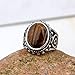 YAZILIND Vintage Antique Oval Cut Brown Tiger' Eye Retro Silver Plated Ring Women