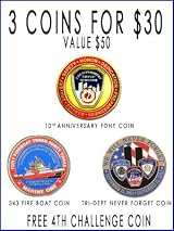 3 FOR $30 FDNY CHALLENGE COIN SET - 4TH COIN FREE