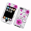 White with Purple Flower Snap on Hard Faceplate Case for Apple Ipod Touch Itouch 2nd Gen 3rd Gen