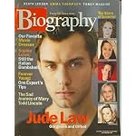 Biography Magazine July 2001 Jude Law, Sophia Loren, Mary Todd Lincoln, Heath Ledger, Emma Thompson, Tobey Maguire book cover