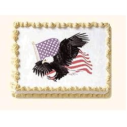 Eagle Cakes - 1 Eagle & USA American Flag Do-It-Yourself Edible Cake Art