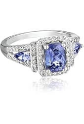 10k White Gold Tanzanite and Diamond Ring (1/3 cttw, H-I Color, I2-I3 Clarity), Size 7