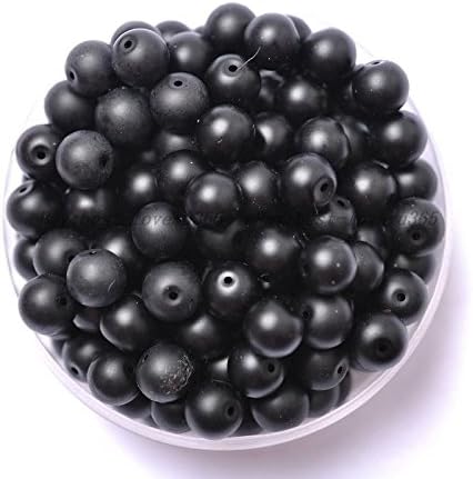 Wholesale Natural Gemstone Round Charms Loose Spacer Beads 4mm 6mm 8mm 10mm 12mm 36 Matte Black onyx8mm 20pcs