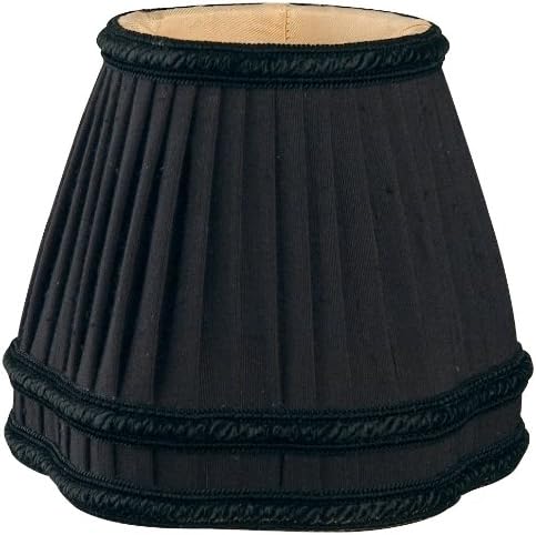 (6 Pack) Royal Designs Decorative Trim Bottom Gallery Empire Black/Gold Chandelier Lamp Shade, 3 x 5 x 4.5 (CS-410BLK-6)