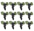 12 Clusters (With 612 Grapes) 7" Artificial Grapes with Leaves Burgundy 2 Tone