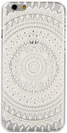 iPhone 6 Case, iPhone 6S Case, JIT Shop® Hard Plastic Case For iPhone 6/6S (4.7Inch) -- Henna White Floral Paisley Flower Mandala Series [Style 02]