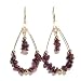 The Black Cat Jewellery Store-Garnet & Gold Bead Hoop Earrings