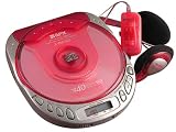 GPX C3943CT Personal CD Player with 40-Second Anti-Skip Protection (Translucent Red)
