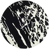 Safavieh Soho Collection SOH326A Handmade Black and White New Zealand Wool Round Area Rug, 6-Feet Round