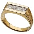 0.20Ct.T.W. Round Brilliant Cut Diamonds, 14Kt. Yellow Gold. Men's Diamond Ring