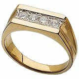 0.20Ct.T.W. Round Brilliant Cut Diamonds, 14Kt. Yellow Gold. Men's Diamond Ring