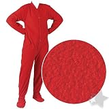 Big Feet PJs Red Fleece Footed Pajamas for Women and Men
