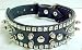 Pet Supplies : 19 Inch Black Leather Spiked / Studded Dog Collar