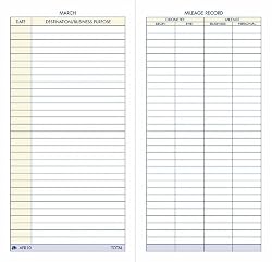 Adams Vehicle Mileage Journal, , 3.25 x 6.25 Inches, White (AFR10)