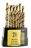 Fuller 801-4121 21 Piece Titanium Twist Drill Bit Assortment