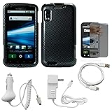 Carbon Fiber 2 Piece Protective Rubberized Crystal Hard Case for AT&T Wirel ....
