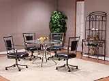 Auckland 5-Piece Dining Set with Glass Top in Grey Stone - Hillsdale Furnit ....