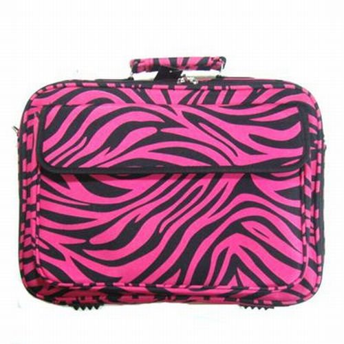 Zebra Hot Pink Black Laptop Bag 17