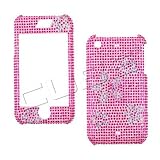 PINK FLOWERS CRYSTALS snap on cover faceplate for Apple iPhone (many other designs available!)
