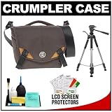 Crumpler 5 Million Dollar Home Photo/Video Camera Bag/Case (Brown/Orange) with Tripod + Accessory Kit for Canon Rebel XSi, XS, T1i, T2i, 50D, 7D, Nikon D40, D60, D3000, D5000, D90, D300, D300s, D700, Olympus Evolt E-30, E-450, E-520, E-620, and Sony Alpha A290, A390, A450, A500, A550, A700 Digital SLR Cameras