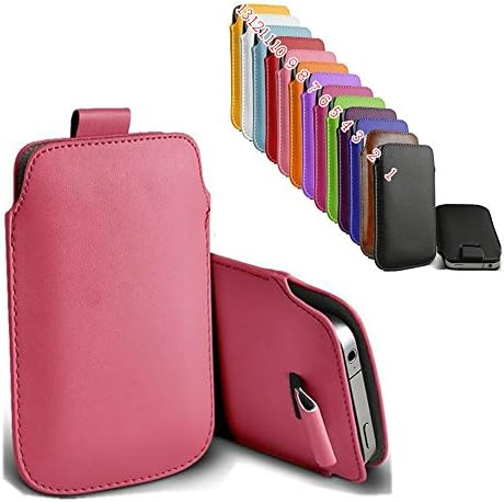 uFashion3C iPhone 6/6S Plus 5.5'' PU Leather Sleeve Pouch Case with Pull Tab (Without Other Case) - 13 Colors- Retail Packaging (Pink)