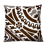 100% Thai Silk Decorative Pillow - Medallion Brown (18x18)