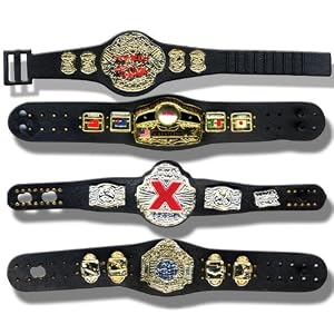 Set of 4 Different WWE & TNA Belts for Wrestling Action Figures